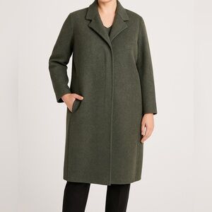 Elena Miro Olive Green Wool Button Front‎ Coat